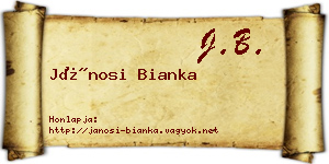 Jánosi Bianka névjegykártya