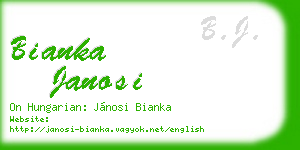 bianka janosi business card