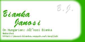 bianka janosi business card